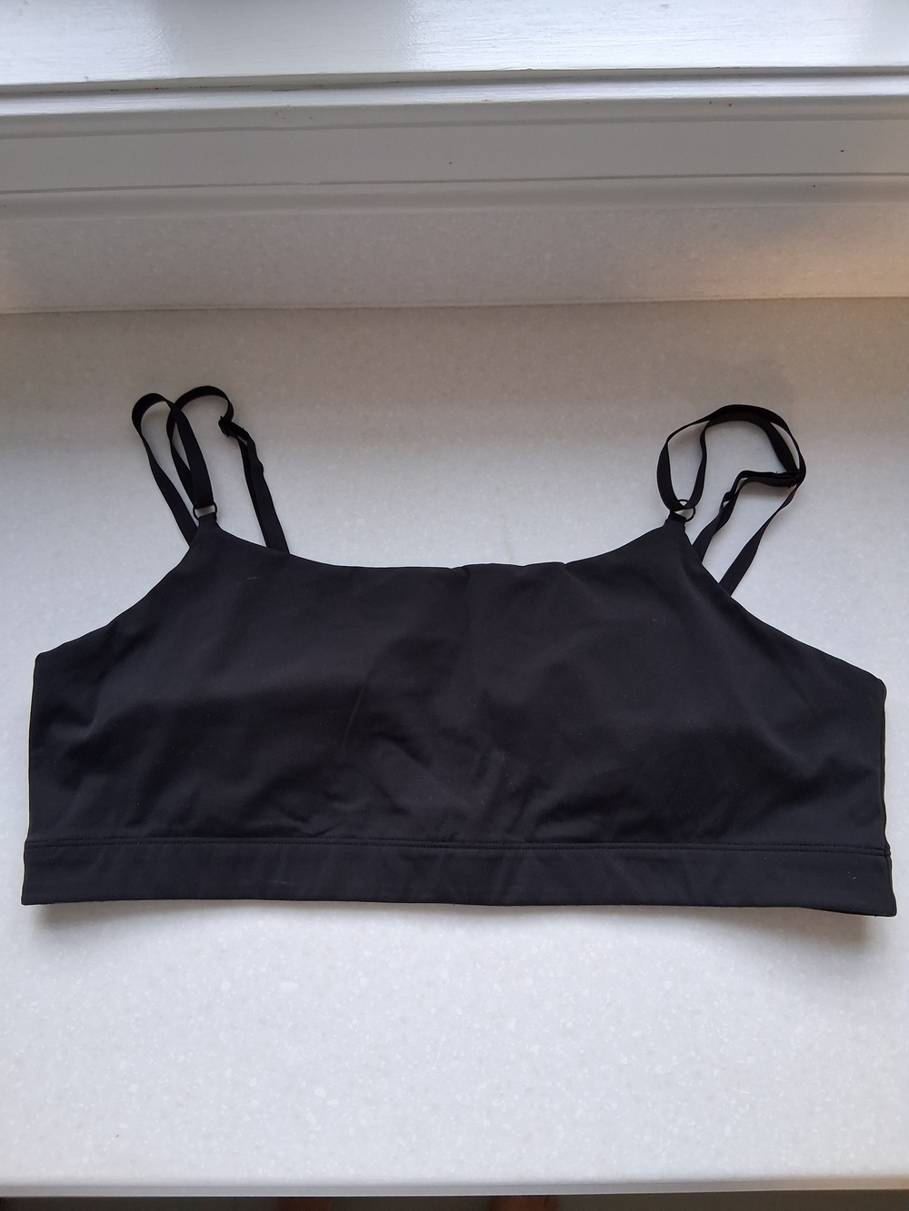 Outdoor Voices Black Double Strap Sports Bralette
